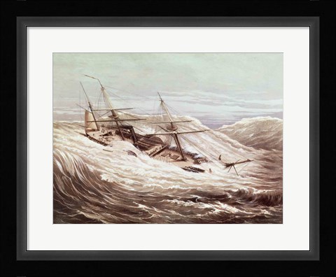 Framed Mississippi Steam Frigate in a Typhoon Print