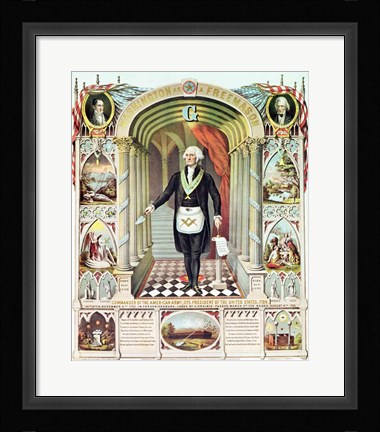 Framed George Washington as a Freemason Print