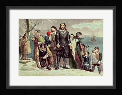Framed Landing of the Pilgrims at Plymouth, Massachusetts, December 22nd 1620 Print