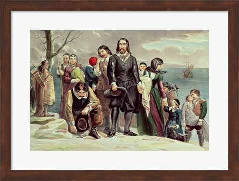 Framed Landing of the Pilgrims at Plymouth, Massachusetts, December 22nd 1620 Print