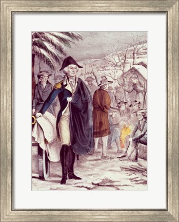 Framed George Washington at Valley Forge Print