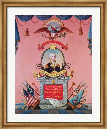 Framed In Praise of George Washington Print