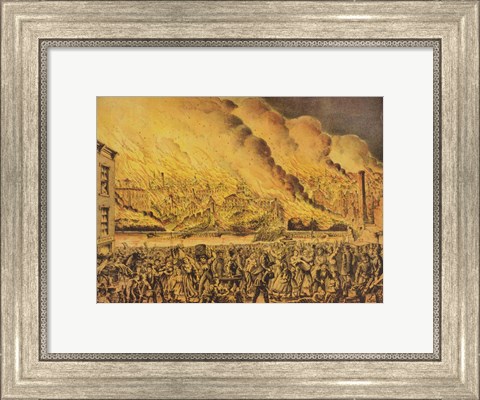 Framed View of the Great Fire of Chicago, 9th October 1871 Print