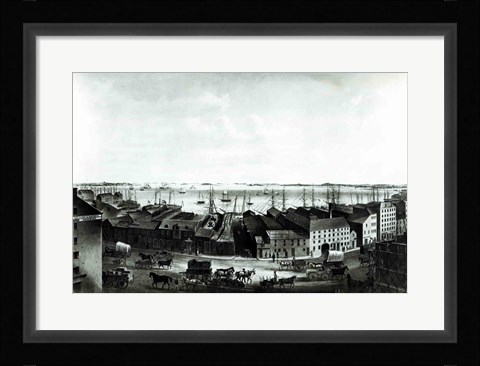 Framed Boston Harbour, 1854 Print