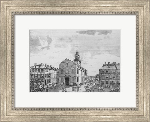 Framed South West View of The Old State House, Boston, 1881 Print