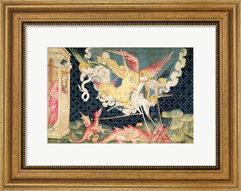 Framed St. Michael and his angels fighting the dragon Print