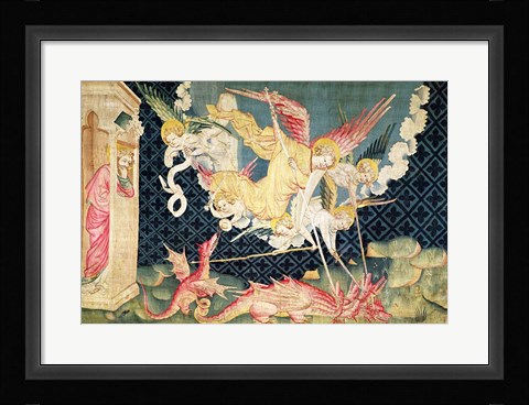 Framed St. Michael and his angels fighting the dragon Print