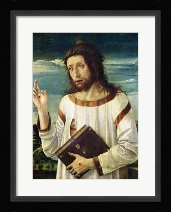 Framed Christ Blessing Print