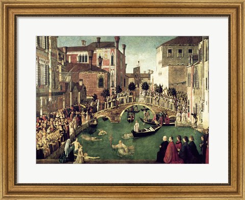 Framed Miracle of the Cross on San Lorenzo Bridge Print