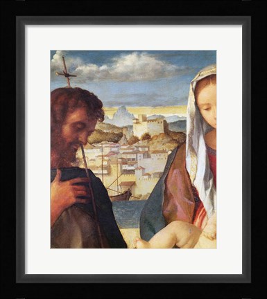 Framed Madonna and Child with St.John the Baptist and a Saint Print