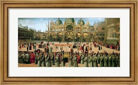 Framed Procession in St. Mark&#39;s Square, 1496 Print