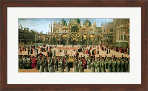 Framed Procession in St. Mark&#39;s Square, 1496 Print