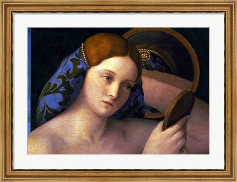 Framed Young Woman at her Toilet Print