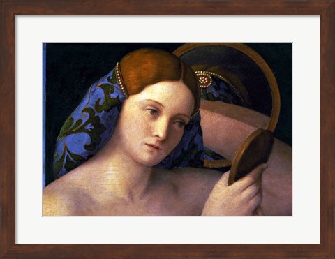 Framed Young Woman at her Toilet Print