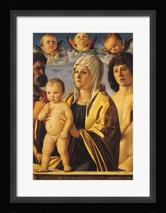 Framed Virgin and Child with St. Peter and St. Sebastian Print