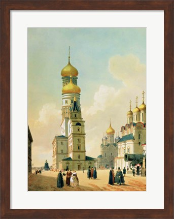 Framed Ivan the Great Bell Tower in the Moscow Kremlin Print
