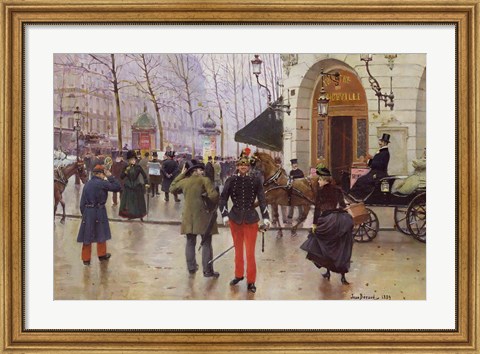 Framed Boulevard des Capucines and the Vaudeville Theatre, 1889 Print