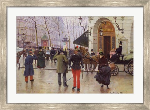 Framed Boulevard des Capucines and the Vaudeville Theatre, 1889 Print