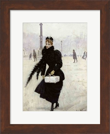 Framed Parisian woman in the Place de la Concorde Print