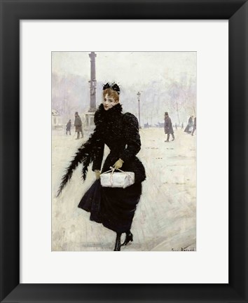 Framed Parisian woman in the Place de la Concorde Print