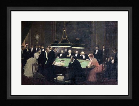 Framed Gaming Room at the Casino, 1889 Print