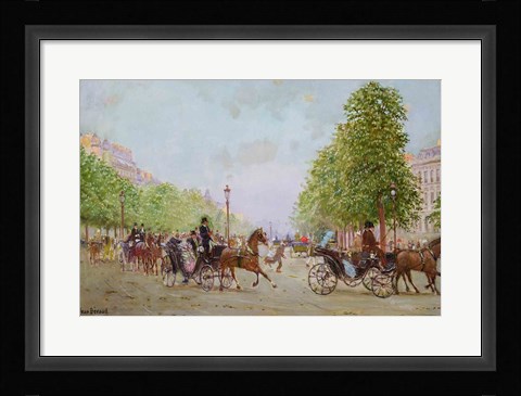 Framed Promenade on the Champs-Elysees Print