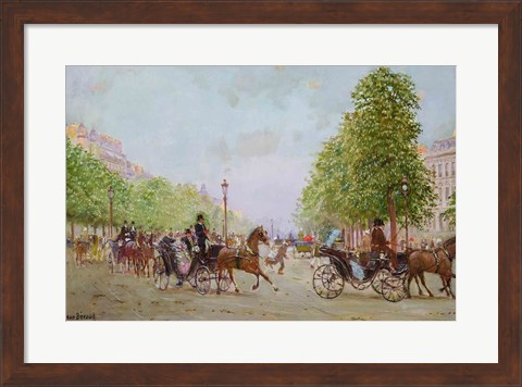 Framed Promenade on the Champs-Elysees Print