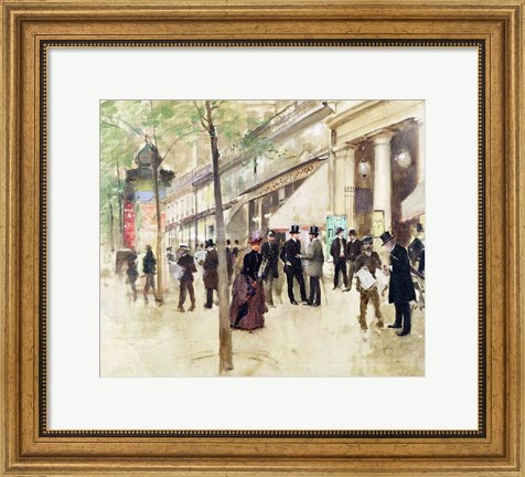 Framed Boulevard Montmartre and the Theatre des Varietes Print