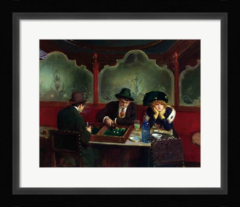 Framed Backgammon Players Print