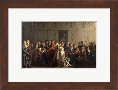 Framed Reunion of Artists in the Studio of Isabey, 1798 Print