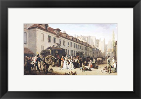 Framed Arrival of a Stagecoach at the Terminus Print