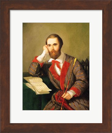 Framed Portrait of a Man, presumed to be Charles Gounod Print