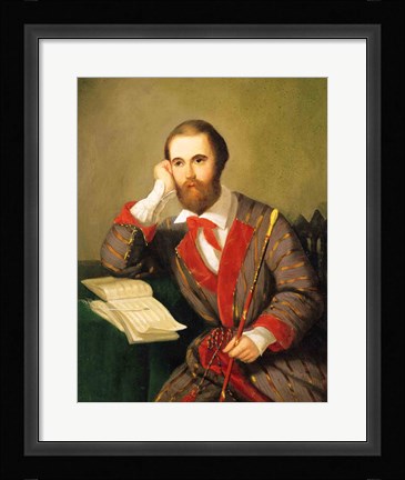 Framed Portrait of a Man, presumed to be Charles Gounod Print