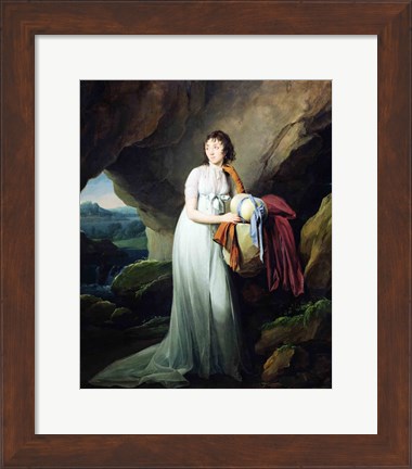 Framed Portrait of a Woman in a Cave Print