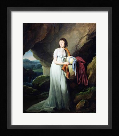 Framed Portrait of a Woman in a Cave Print
