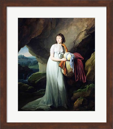 Framed Portrait of a Woman in a Cave Print