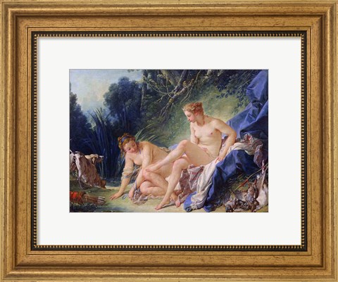 Framed Diana getting out of her bath, 1742 Print