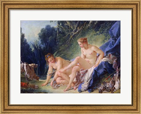 Framed Diana getting out of her bath, 1742 Print