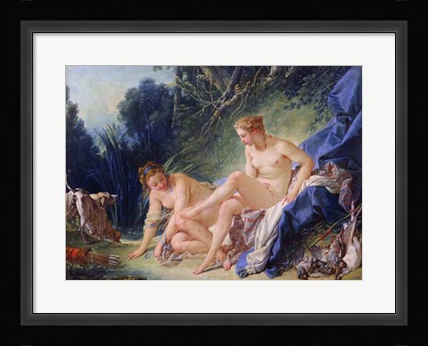 Framed Diana getting out of her bath, 1742 Print