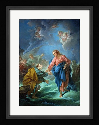 Framed St. Peter Invited to Walk on the Water Print
