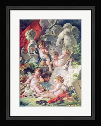 Framed Genius Teaching the Arts, 1761 Print