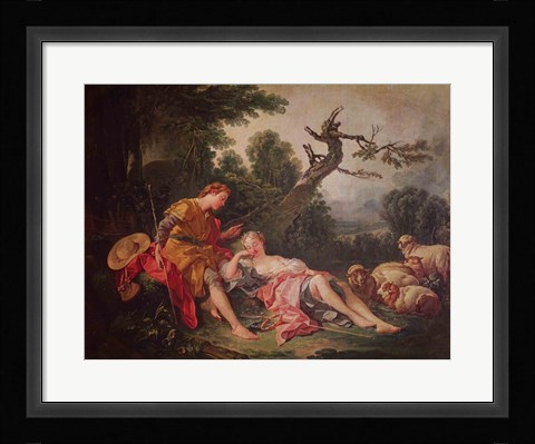 Framed Sleeping Shepherdess Print