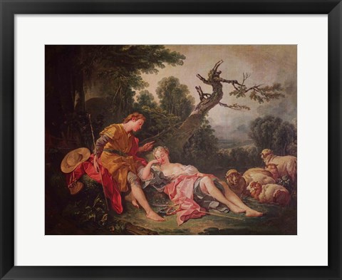 Framed Sleeping Shepherdess Print