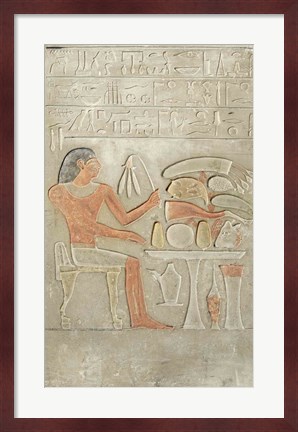 Framed Stela depicting the deceased before an offering table Print