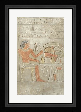 Framed Stela depicting the deceased before an offering table Print