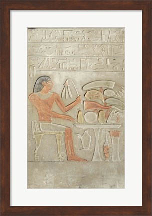 Framed Stela depicting the deceased before an offering table Print