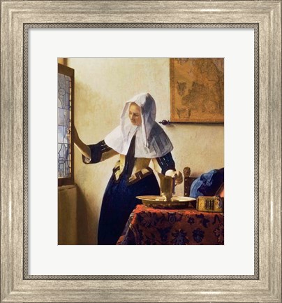 Framed Young Woman with a Water Jug Print