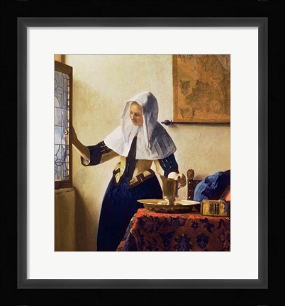 Framed Young Woman with a Water Jug Print