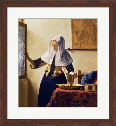 Framed Young Woman with a Water Jug Print