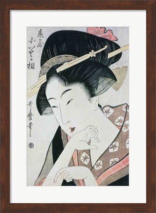 Framed Bust portrait of the heroine Kioto of the Itoya Print